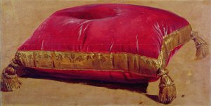 ベルベットのクッションのスケッチ（紙に油彩） 作： Claude Francois Desportes